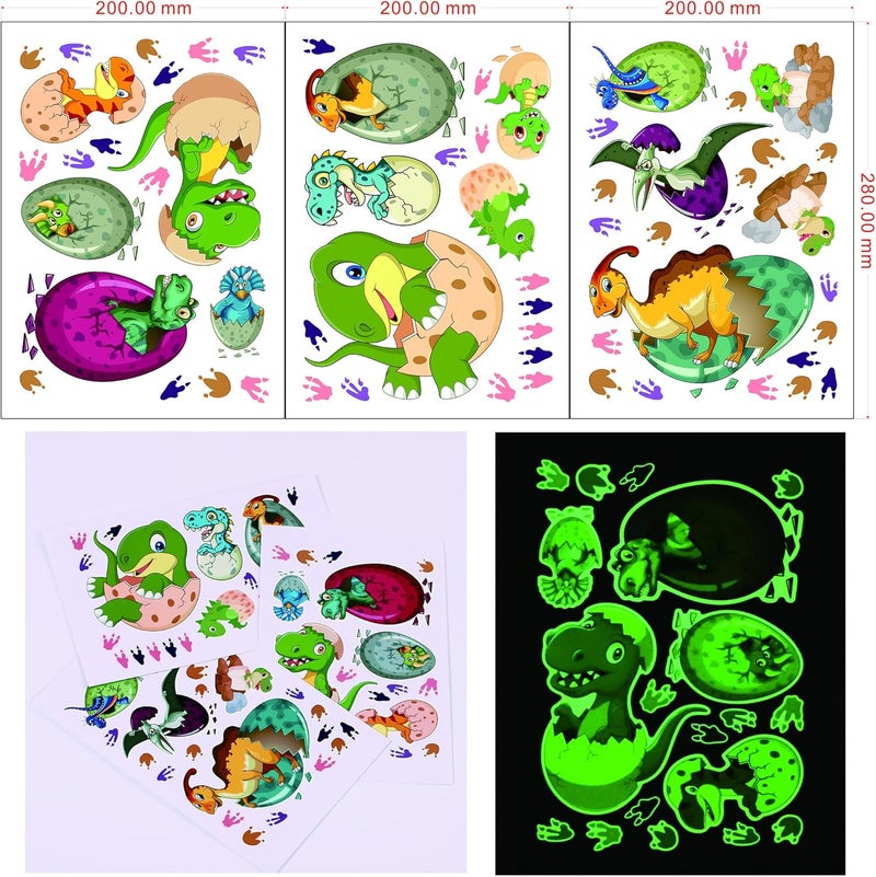 Robmoda Glow in The Dark Dinosaur Wall Decals for Kids Room, Removable Footprints Baby Nino Vinyl Stickers, Nursery Decoration Classroom Gift for Boy Toddlers - Image 5